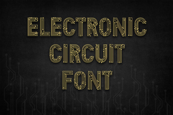 Electronic Circuit: Bold Display Font for Creative Design