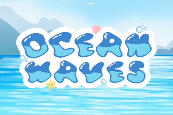 Ocean Waves: A Playful Display Font for Creative Designs